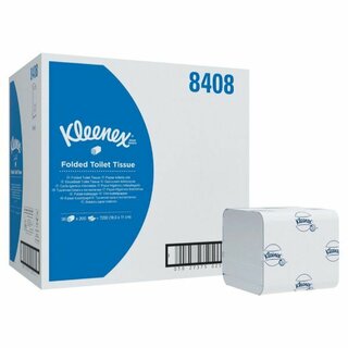 Toilettenpapier Kleenex 8408, Einzelblatt, 2-lagig, weiß,...