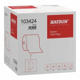 Toilettenpapier Katrin 103424, 2-lagig, 92m, 800 Blatt, wei, 36 Stck