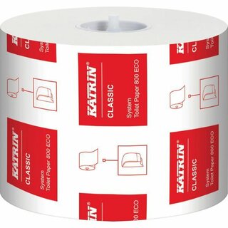 Toilettenpapier Katrin 103424, 2-lagig, 92m, 800 Blatt, wei, 36 Stck