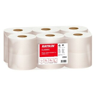 Toilettenpapier Katrin 2504, Gigantrolle, 2-lagig, 1200 Blatt, 12 Stck