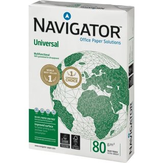 Kopierpapier Navigator Universal, A3, 80g, weiß, 500 Blatt