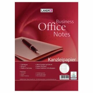 Kanzleipapier Landre 432025026, holzfrei, A3/A4, kariert, 250 Blatt