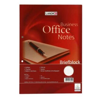 Briefblock Office, kariert, 2f.Loch., A4, 70g/m, hf, 50 Blatt