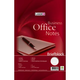 Briefblock Office, kariert, A4, 70g/m, hf, 50 Blatt