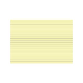 Karteikarte, liniert, A5, Karton, 205 g/m², gelb