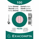 Karteikarten von Exacompta K7 A7 rot liniert, 100 Stck