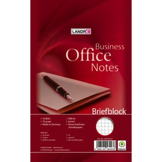 Briefblock Office, kariert, A5, 70g/m, hf, 50 Blatt