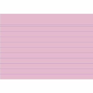 Karteikarte, liniert, A6, Karton, 205 g/m², rosa