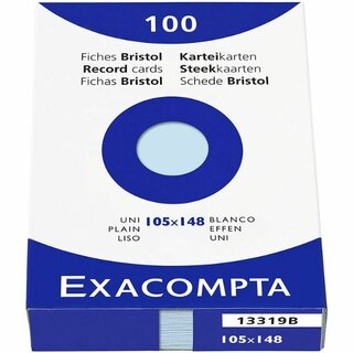 Karteikarten K6 Exacompta A6, blanko, blau, 100 Stück
