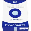 Karteikarten K6 Exacompta A6, blanko, blau, 100 Stck