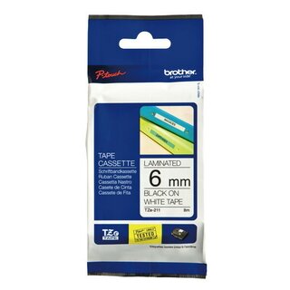 Schriftband Brother TZE-211, Breite: 6mm, laminiert,...