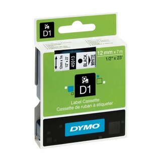 Schriftband Dymo D1 45013, Breite: 12mm, schwarz auf weiß