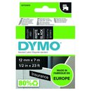 Schriftband Dymo D1 45021, Breite: 12mm, wei auf schwarz