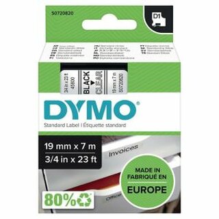 Schriftband Dymo D1 45800, Breite: 19mm, schwarz auf transparent