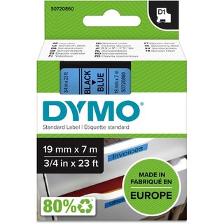 Schriftband Dymo D1 45806, Breite: 19mm, schwarz auf blau
