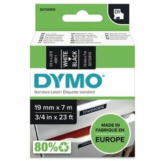 Schriftband Dymo D1 45811, Breite: 19mm, wei auf schwarz
