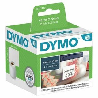 Etikettenband Dymo Diskettenetiketten, 70 x 54mm (LxB), wei, 320 Stck