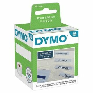 Etikettenband Dymo, 12 x 50mm (BxH), wei, 220 Stck