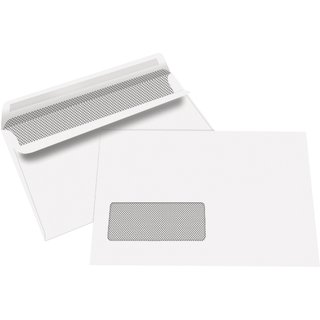 Briefumschlag, m.Fe., sk, C6, 162x114mm, 80g/m², hf, weiß