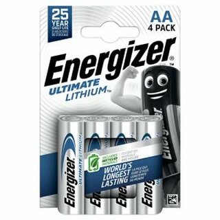 Batterie Energizer 629611, Mignon, FR06/AA, 1,5 Volt, Ultimate Lithium, 4 Stck