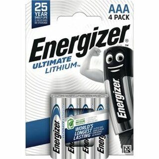 Batterie Energizer 629612, Micro, FR03/AAA, 1,5 Volt, Ultimate Lithium, 4 Stck