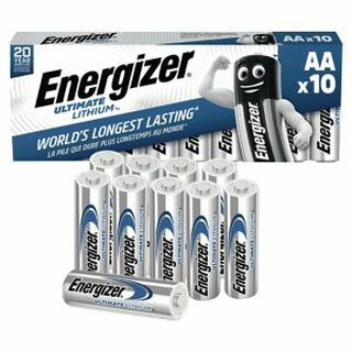 Batterie Energizer 634352, Mignon, FR06/AA, 1,5 Volt, Ultimate Lithium, 10 Stck