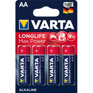 Batterie LONGLIFE Max Power, Alkali-Mangan, Mignon, AA, LR6, 1,5V