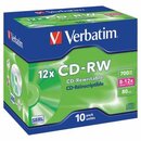 CD-RW Verbatim 43148, 700MB, 80Min, 8-12x, Jewel Case, 10...