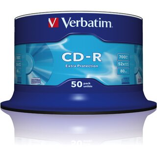 CD-R, Spin., einmalbeschreibb., 700MB, 80min, 52x