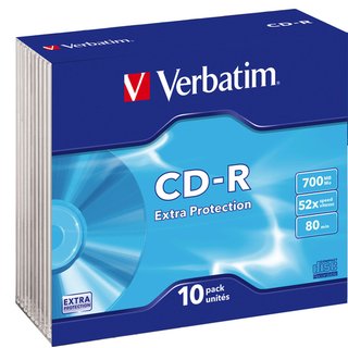 CD-R, Slimc., einmalbeschreibb., 700MB, 80min, 52x