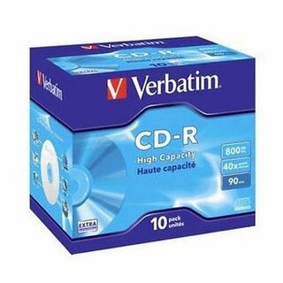 CD-R Verbatim 43428, 800MB, 90Min, 40x, Jewel Case, 10 Stck