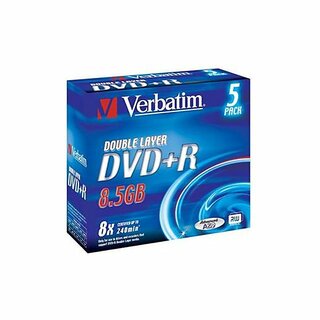 DVD+R Verbatim 43541, 8,5GB, Schreibgeschwindigkeit: 8x, Jewel Case, 5 Stck