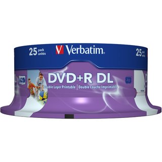 DVD+R, Double Layer, full printable, Spin., 8,5GB, 8x