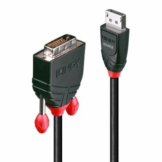 Lindy Kabel 41491, DisplayPort/DVI-D - Stecker/Stecker, 2m, schwarz