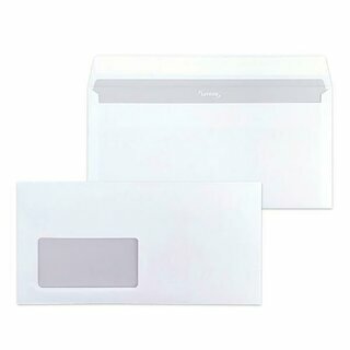 Neutral Briefumschlge DIN lang, mit Fenster, HK, 80g, wei, 100 Stck