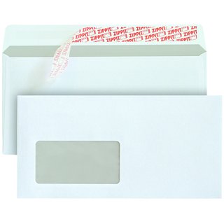 Briefumschlag, mit Fenster, hk, C6/5, 229x114mm, 80g/m², weiß