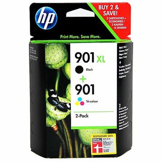 Tinte HP SD519AE Multipack 901XL swz / 3farbig, Reichweite: 700 / 360 Seiten