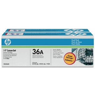Toner HP CB436AD, Reichweite: 2.000 Seiten, schwarz, 2 Stück