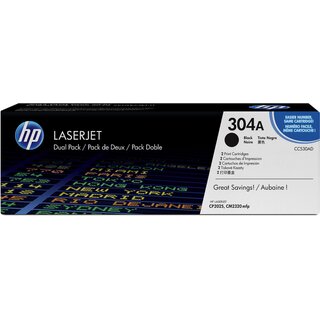 Toner HP CC530A, Reichweite: 3.500 Seiten, schwarz, 2 Stück