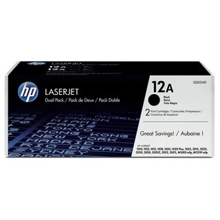 Toner HP Q2612AD, Reichweite: 2.000 Seiten, schwarz, 2 Stück