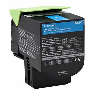 Toner Lexmark 80C20C0, Reichweite: 1.000 Seiten, cyan