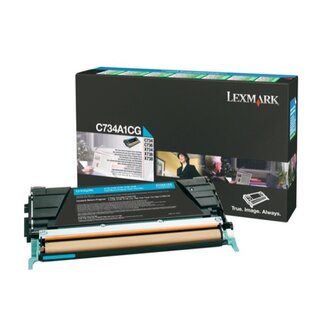 Toner Lexmark C734A1CG, Reichweite: 6.000 Seiten, cyan