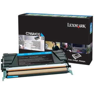 Toner Lexmark C746A1CG, Reichweite: 7.000 Seiten, cyan