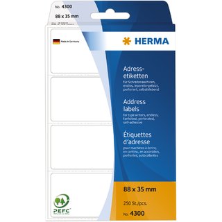 Adressetikett, Schreibmaschine, leporello, sk, 88x35mm, weiß