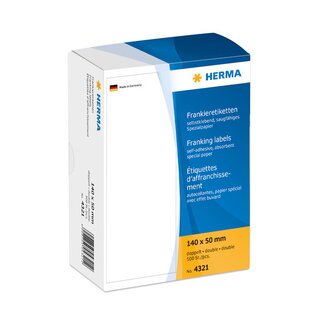 Frankier-Etiketten Herma 4321, 140 x 50mm (LxB), wei, 500 Stck