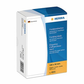 Frankier-Etiketten Herma 4321, 140 x 50mm (LxB), wei, 500 Stck