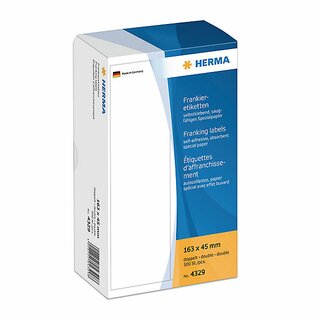 Frankier-Etiketten Herma 4329, 163 x 45mm (LxB), wei, 500 Stck