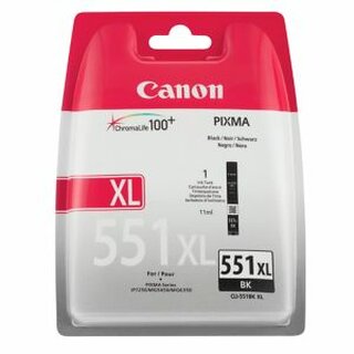Tintenpatrone Canon 6443B001 - CLI-551BK XL, Reichweite: 5.530 Seiten, schwarz