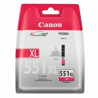 Tintenpatrone Canon 6445B001 - CLI-551M XL, Reichweite: 680 Seiten, magenta
