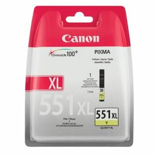 Tintenpatrone Canon 6446B001 - CLI-551Y XL, Reichweite: 680 Seiten, gelb